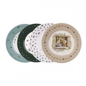 Set di 4 Piatti da dessert Natalizi Peter Rabbit