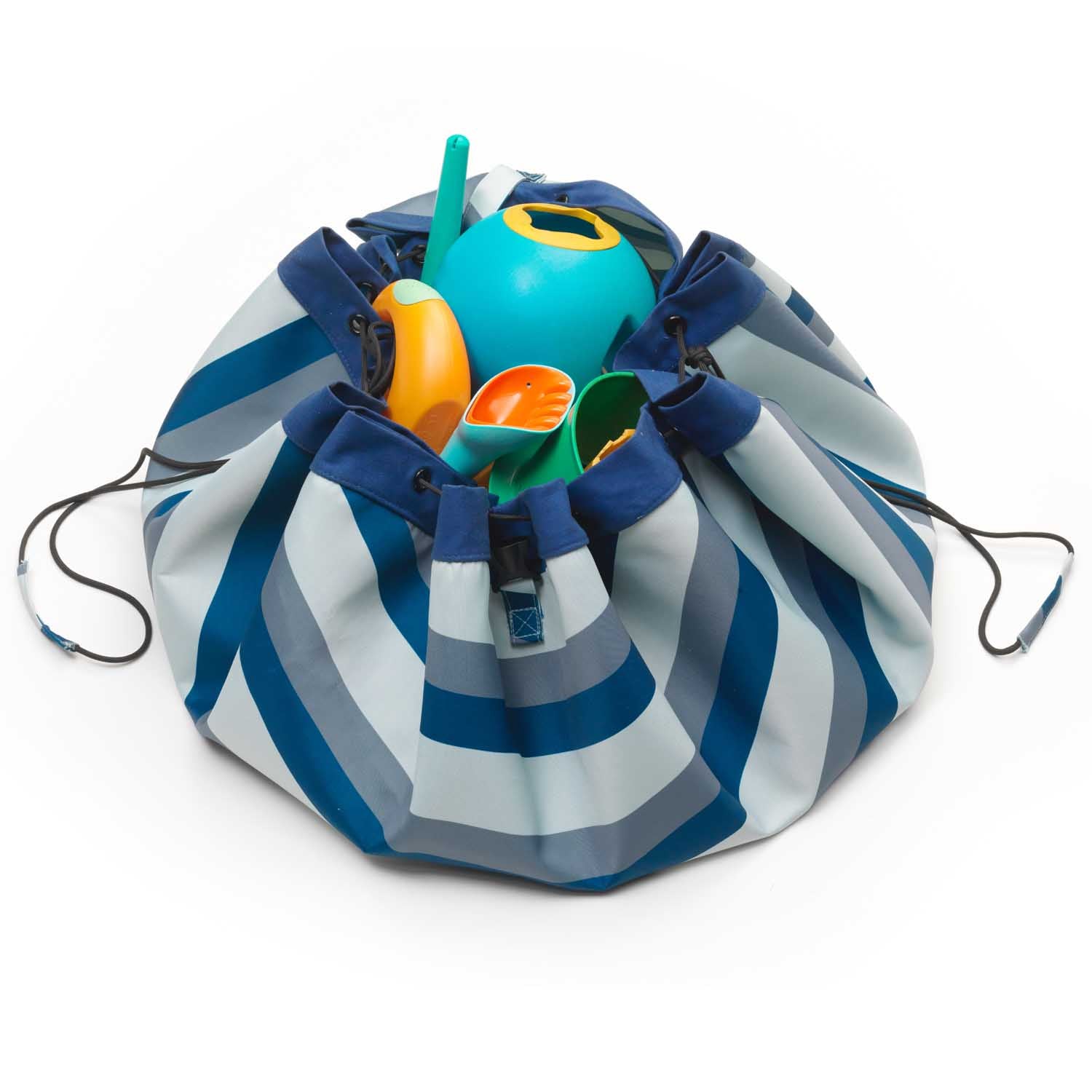 Tappeto e porta giochi da esterno – Blue Green Stripes