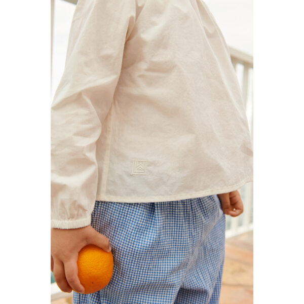 Camicia in cotone con maniche a sbuffo