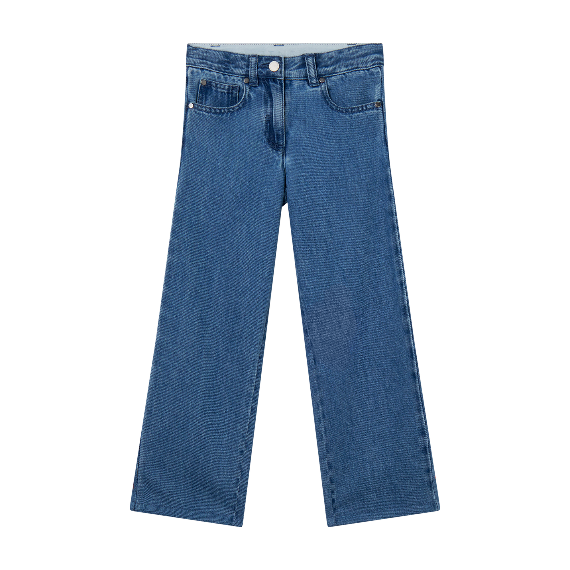 Denim con ricami logo